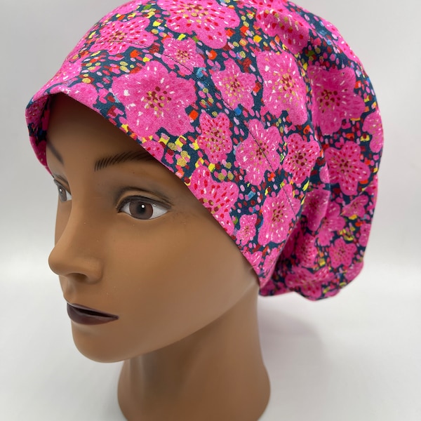 Women's Scrub Cap | Euro Style | Paraiso Abstract w/ adjustable toggle lock