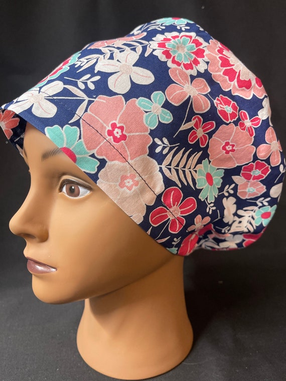 Women's Euro Style Scrub Cap Modern Floral with | Etsy