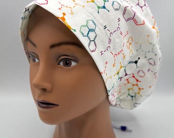 Women&#39;s Scrub Cap | Euro Style | Molecules w/ adjustable toggle lock