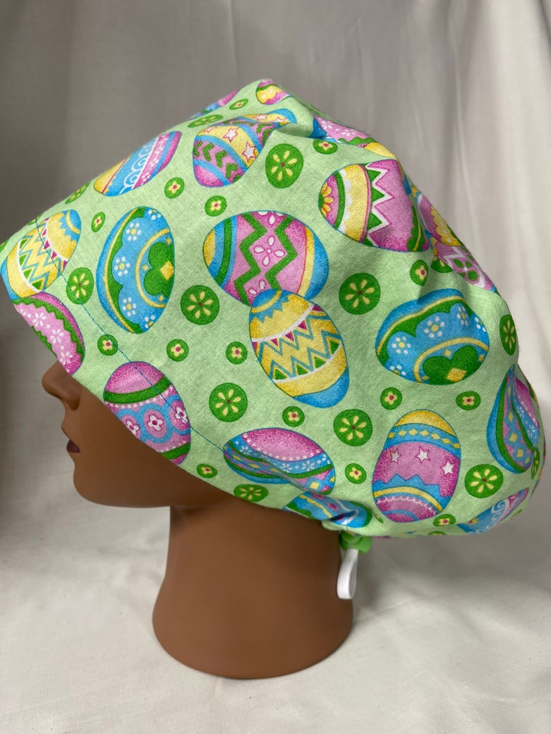 Women/'s Euro Style Scrub Cap *Easter*with adjustable toggle lock
