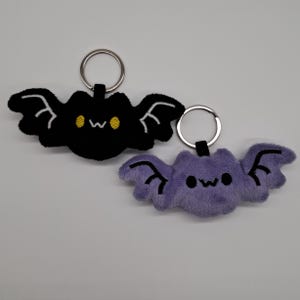 Fluffy bat keychain, plush keychain, cute bat, soft bat plush keychain, cute, by Craftiolli