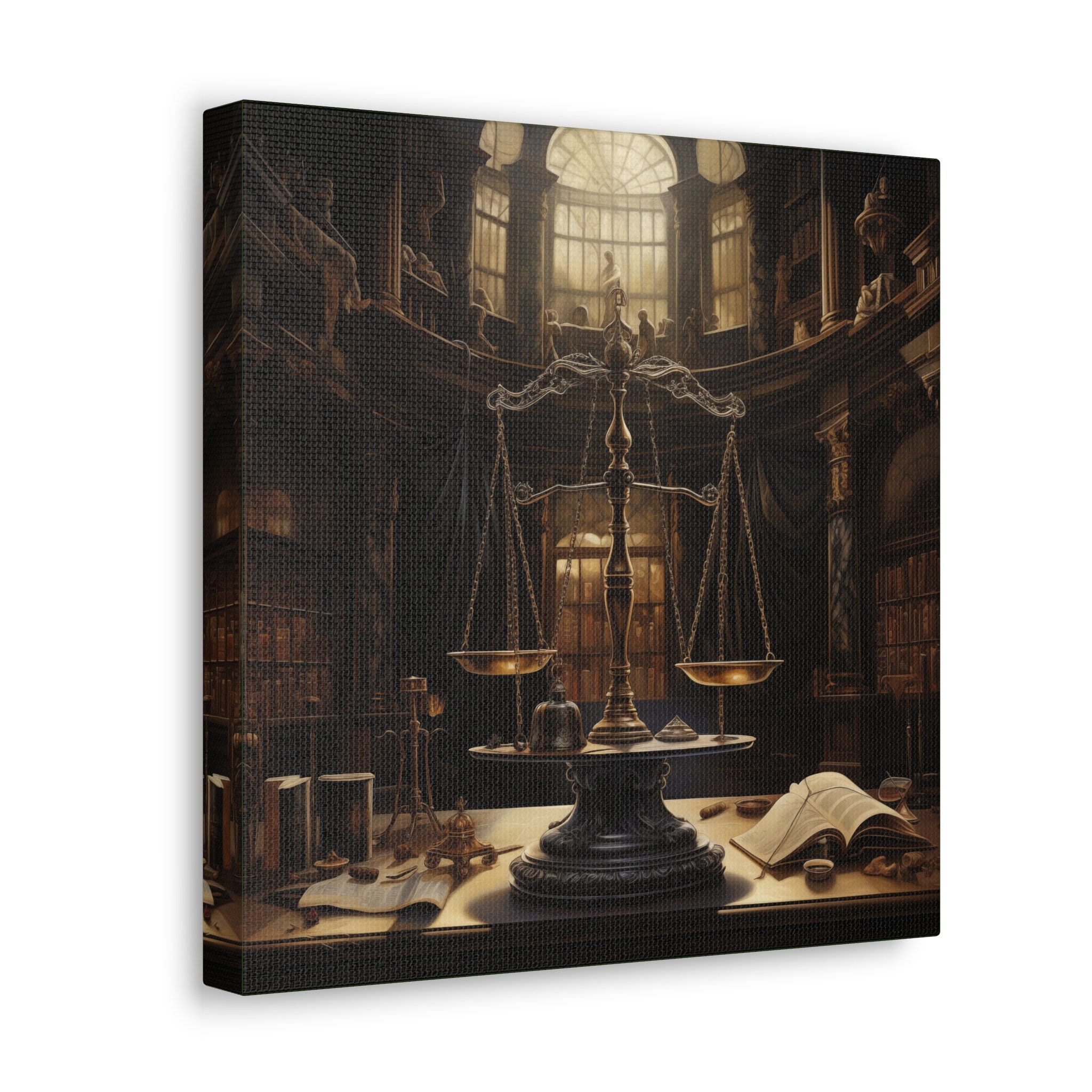 Law Office Canvas Wall Art Scale of Justice Canvas Lawyer Office Canvas ...