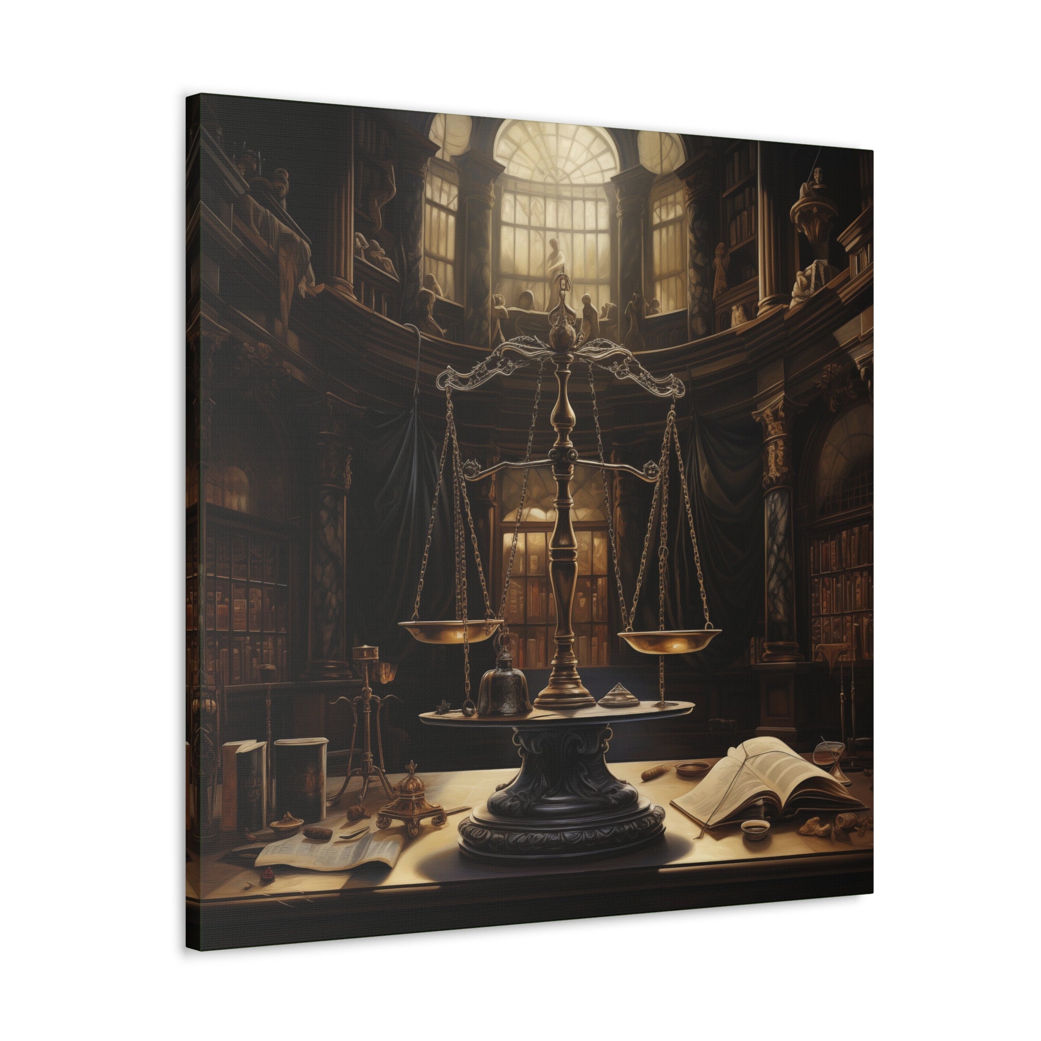 Law Office Canvas Wall Art Scale of Justice Canvas Lawyer Office Canvas ...