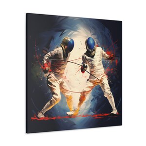 Fencing Canvas Wall Art Fencing Lover Print Fencing Poster Fencing Competition Canvas Fencing Lover Gift Fencing Sport Gift Fencing Lover