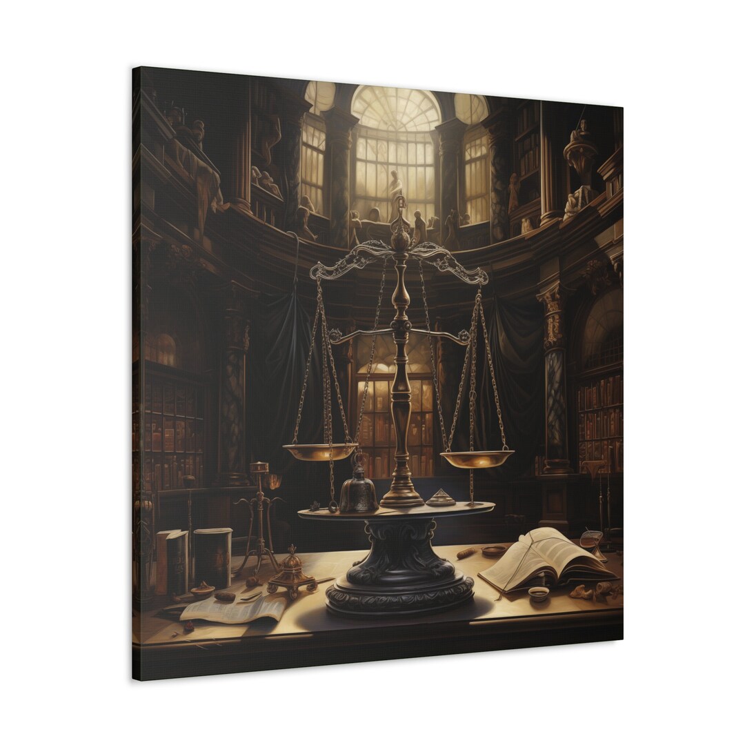 Law Office Canvas Wall Art Scale of Justice Canvas Lawyer Office Canvas ...