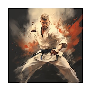 Karate Sparring Print Canvas Karate Lover Print Poster Canva Print Karate Gift Karate Lover Gift Karate Ultimate Gift Karate Poster Gift