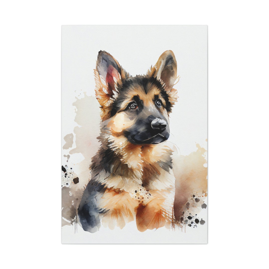 German Shepherd Puppy Print Beautiful German Shepherd Puppy Canvas ...