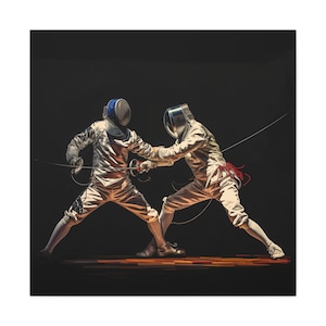 Fencing Wall Art Canvas Fencing Lover Print Poster of Fencing Competition Canva Fencing Lover Gift Fencing Sport Gift Fencing Sport Lover