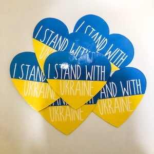 Stand with Ukraine DONATION STICKER, Solidarity with UKRAINE, Support for Ukraine Sticker, Die Cut, Laptop Sticker, Waterproof Sticker