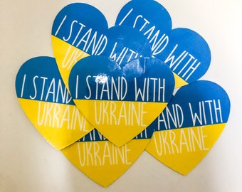 Ukraine solidarisch Herz Aufkleber, wasserdicht die Cut, UNHCR Spende