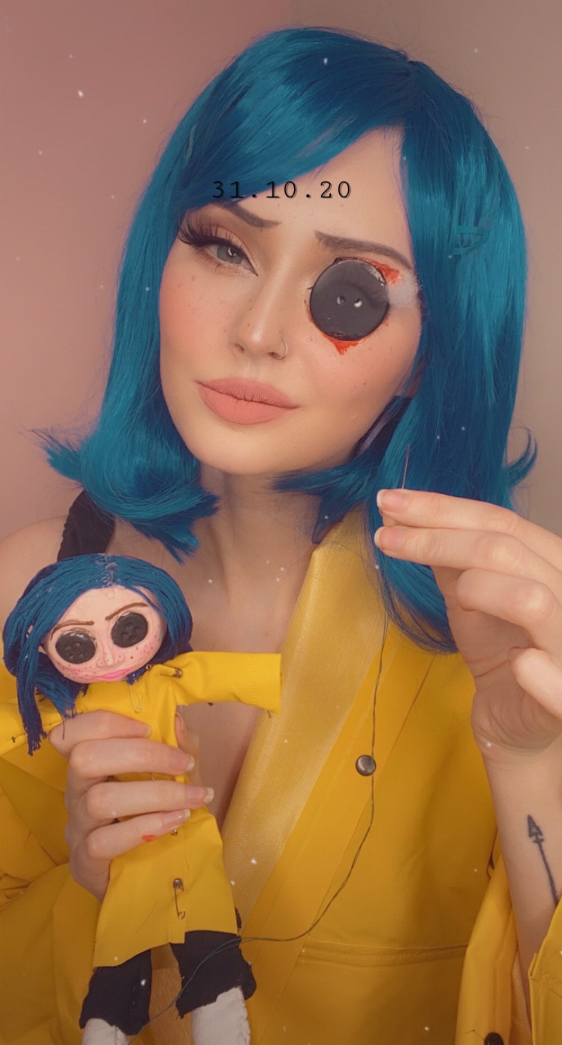 Mini coraline look alike doll | Etsy