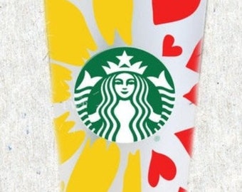 Starbucks Floral Cup SVG voor Cricut