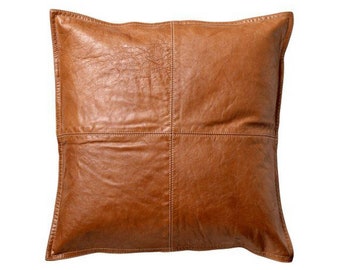 Leather pillow case | Etsy Genuine leather pillow | Etsy