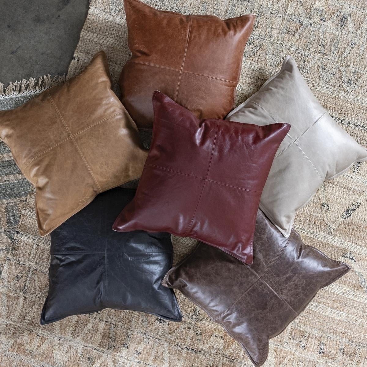 Genuine Leather Cushion Covers Soft Leather Pillow Case Gift Etsy