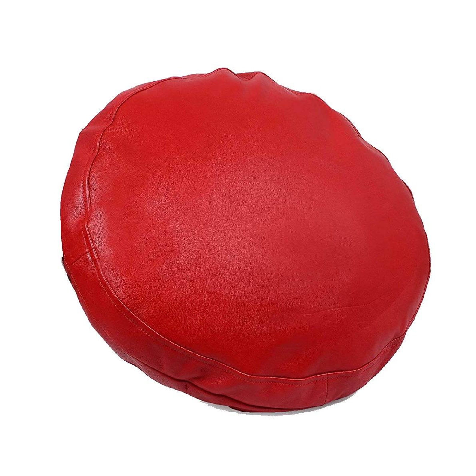 Genuine Leather Round Pillow Covers Soft Leather Cushion Etsy