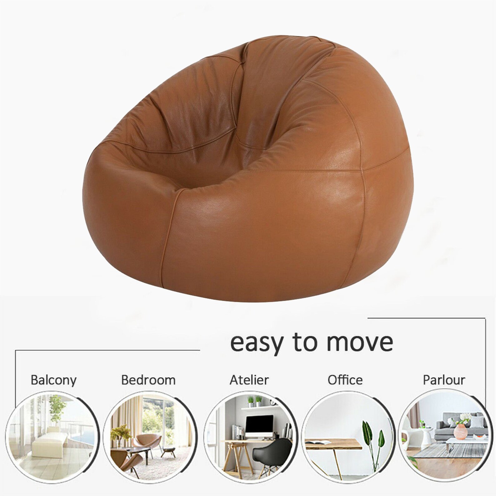 Luxury Premium Quality Bean Bag Chairs Genuine Cowhide Leather Etsy