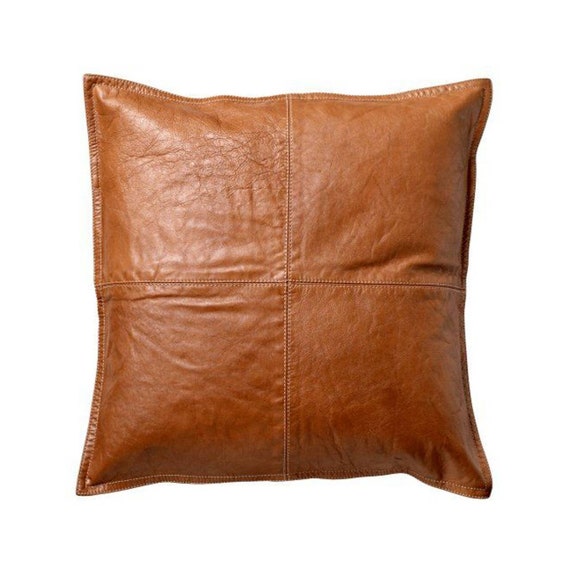 Genuine Leather Cushion Covers Soft Leather Pillow Case Gift Etsy
