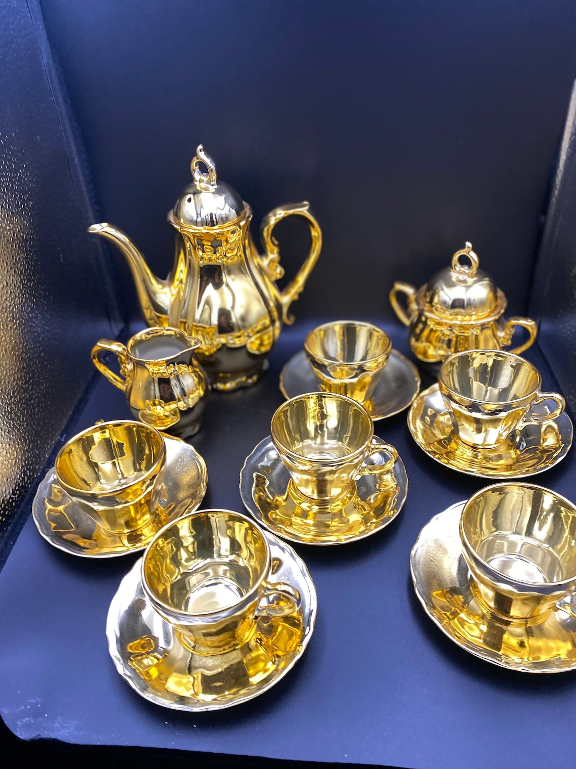 Vintage Gold Gilded 17 Pc Full Tea Set Made in Japan Serving Etsy