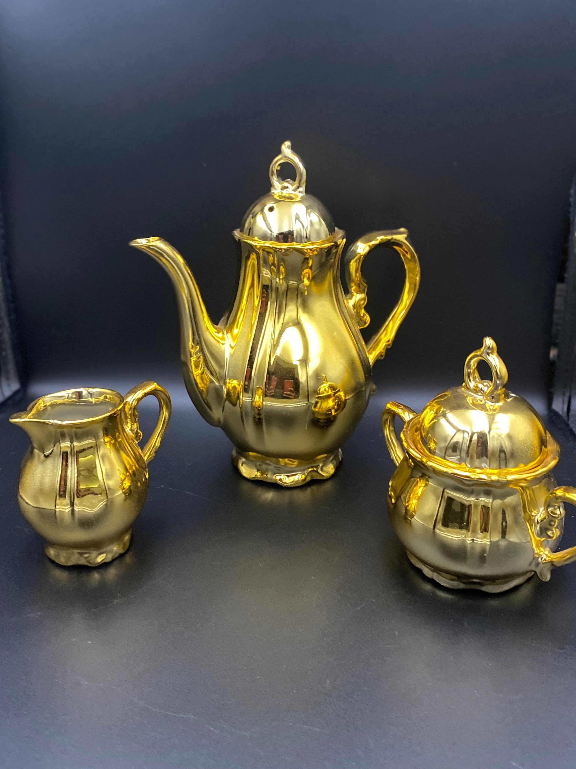 Vintage Gold Gilded 17 Pc Full Tea Set Made in Japan Serving Etsy