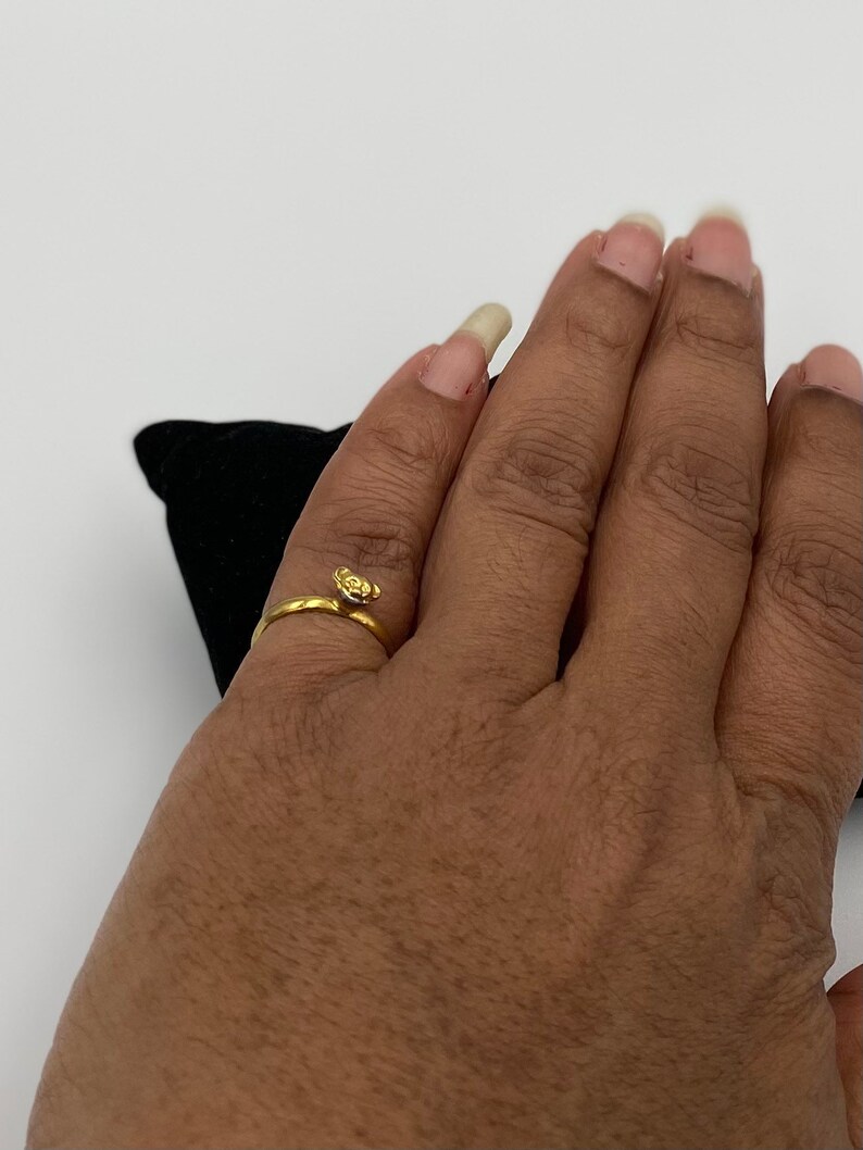 Midi Adjustable Ring Bear Face Gold Tone Adjustable Ring