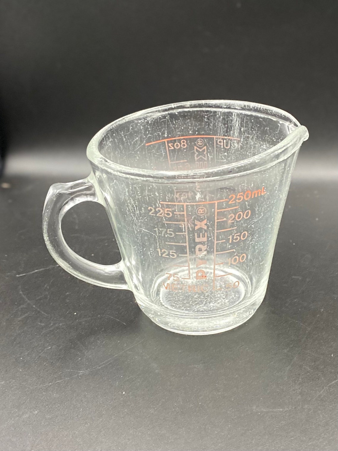 Vintage Pyrex Measuring Glass Cup 508 D Handle 1 Cup 8 Etsy