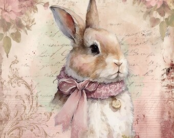 ★Original ART  ‘RABBIT' Zentangle Rabbit Zentangle Bunny Colored Bunny Colored