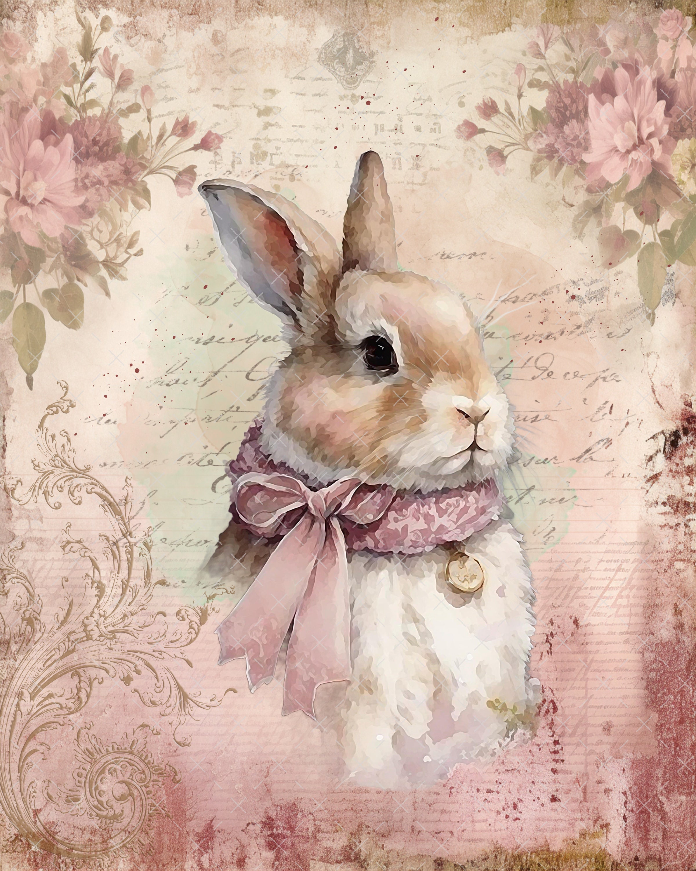 ★Original ART ‘RABBIT' DIGITAL ART, 8 X 10 Downloadable Easter Rabbit Print