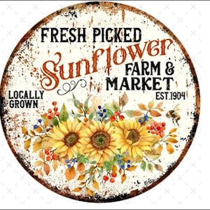 DIGITAL ART, Wreath Sign, Fall, Autumn, Mockingbird Florals, Chalkboard Sign, Round Sign, Pumpkins, Sunflowers, Sunflower Market, Harvest