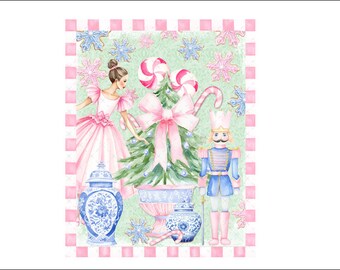DIGITAL ART, Christmas Nutcracker Download, Sugarplum Fairy Printable, Mockingbird Florals, Christmas Bakery Digital Art, Christmas Digital