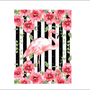 DECOUPAGE DIGITAL BUNDLE: Digital Decoupage Design, Flamingo Decoupage, 8.5x11 Poppies Decoupage, Mockingbird Floral, Downloadable Art