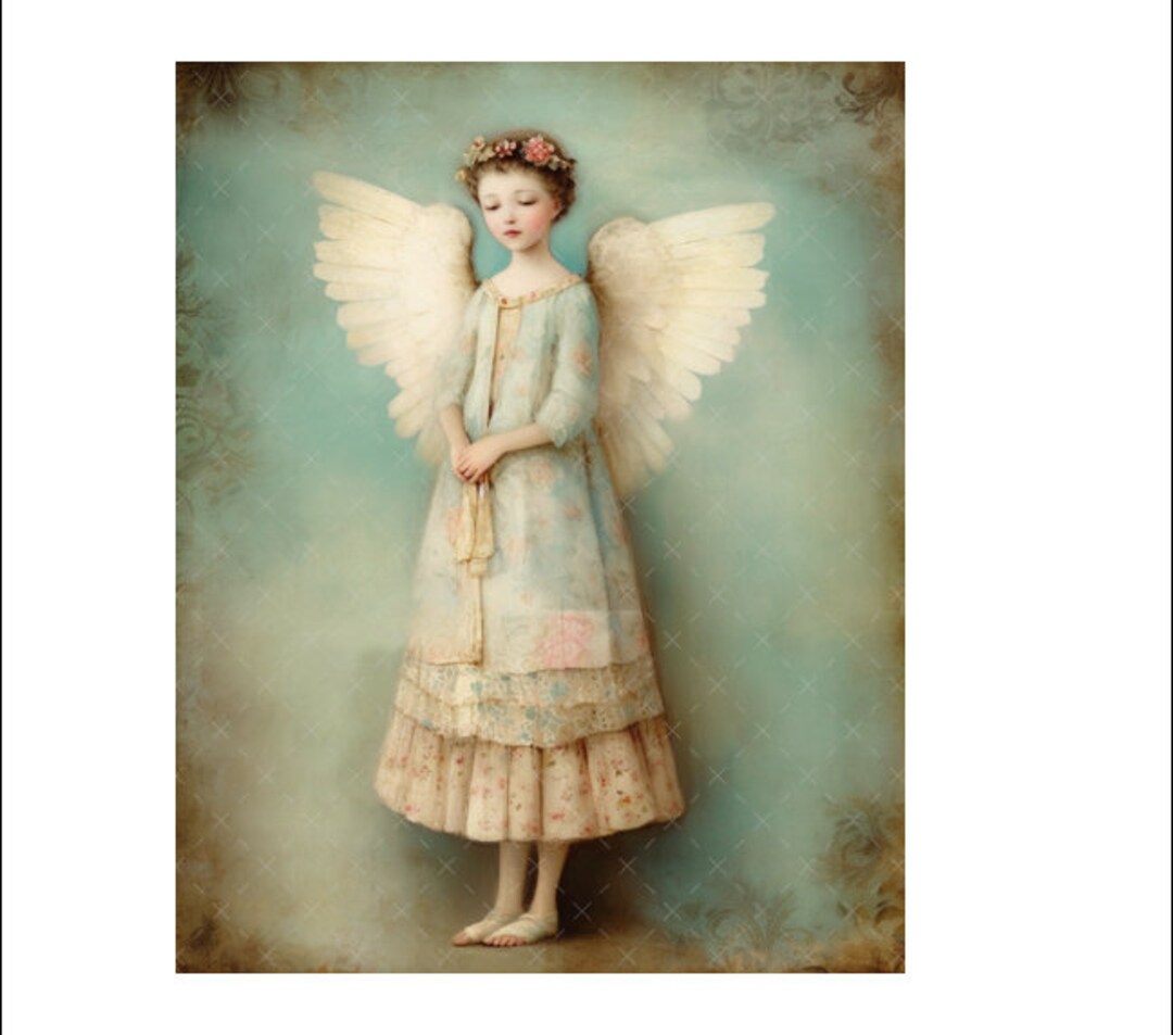 DIGITAL ART, French Angel Download, Shabby Chic Angel Digital, French ...