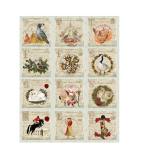 IMPRESSION NUMÉRIQUE, impression 11 X 14, douze jours de Noël, téléchargement de Noël, fleurs moqueur, 12 jours de Noël, art des fêtes