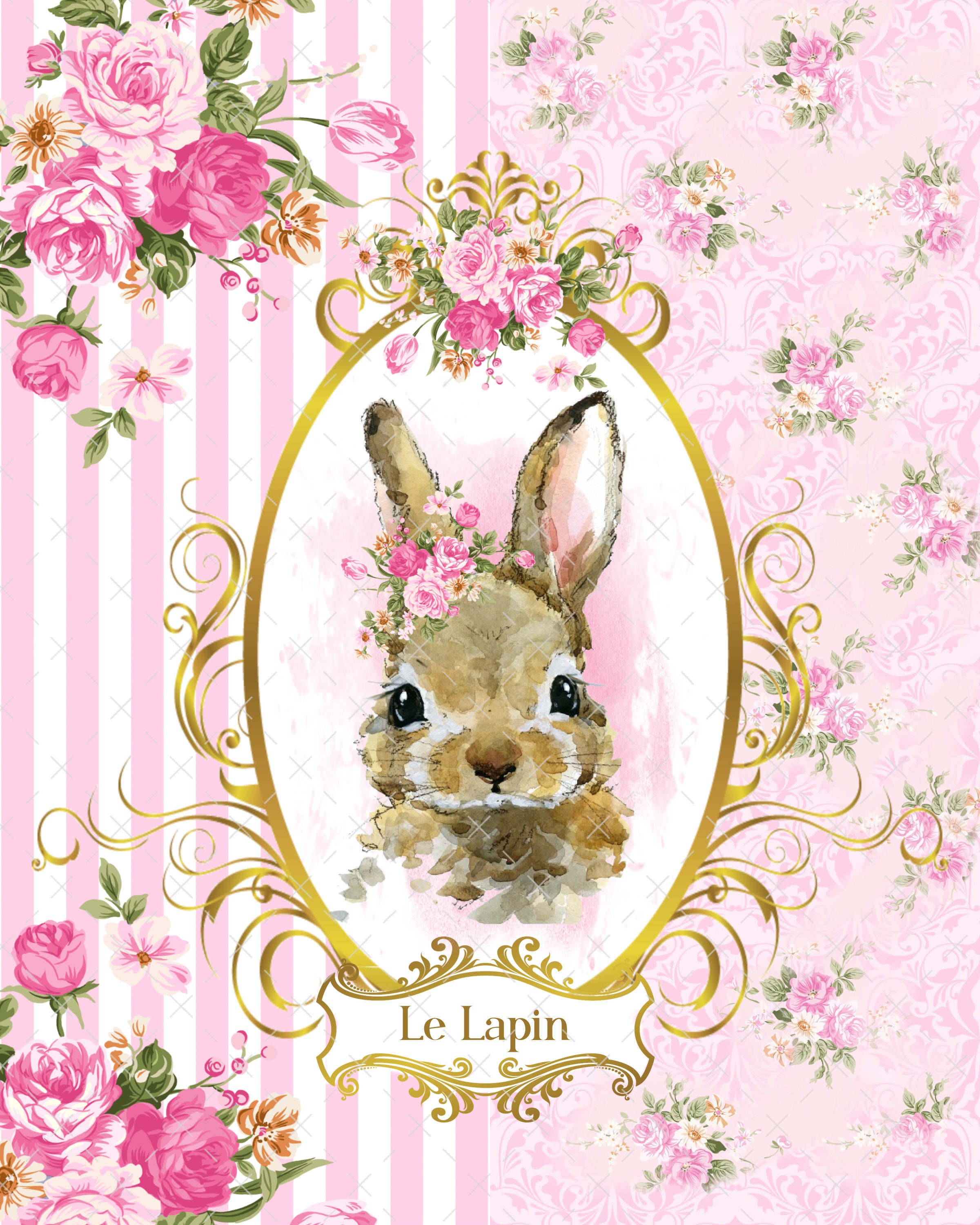 DIGITAL PRINT, French Bunny Digital, French Rabbit Download ...