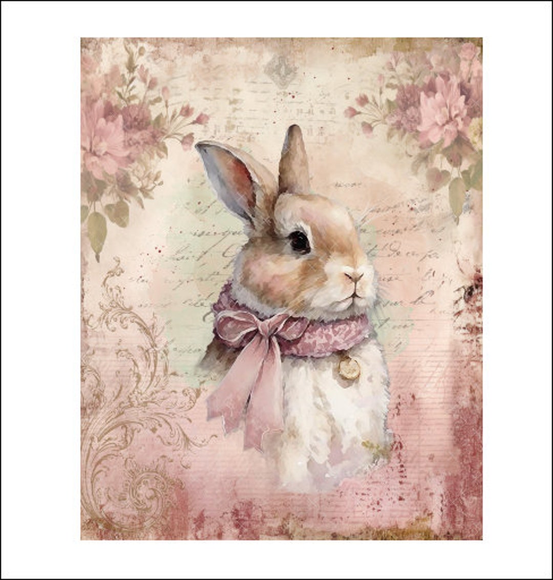 ★Original ART  ‘RABBIT' DIGITAL ART, 8 X 10 Downloadable Easter Rabbit Print