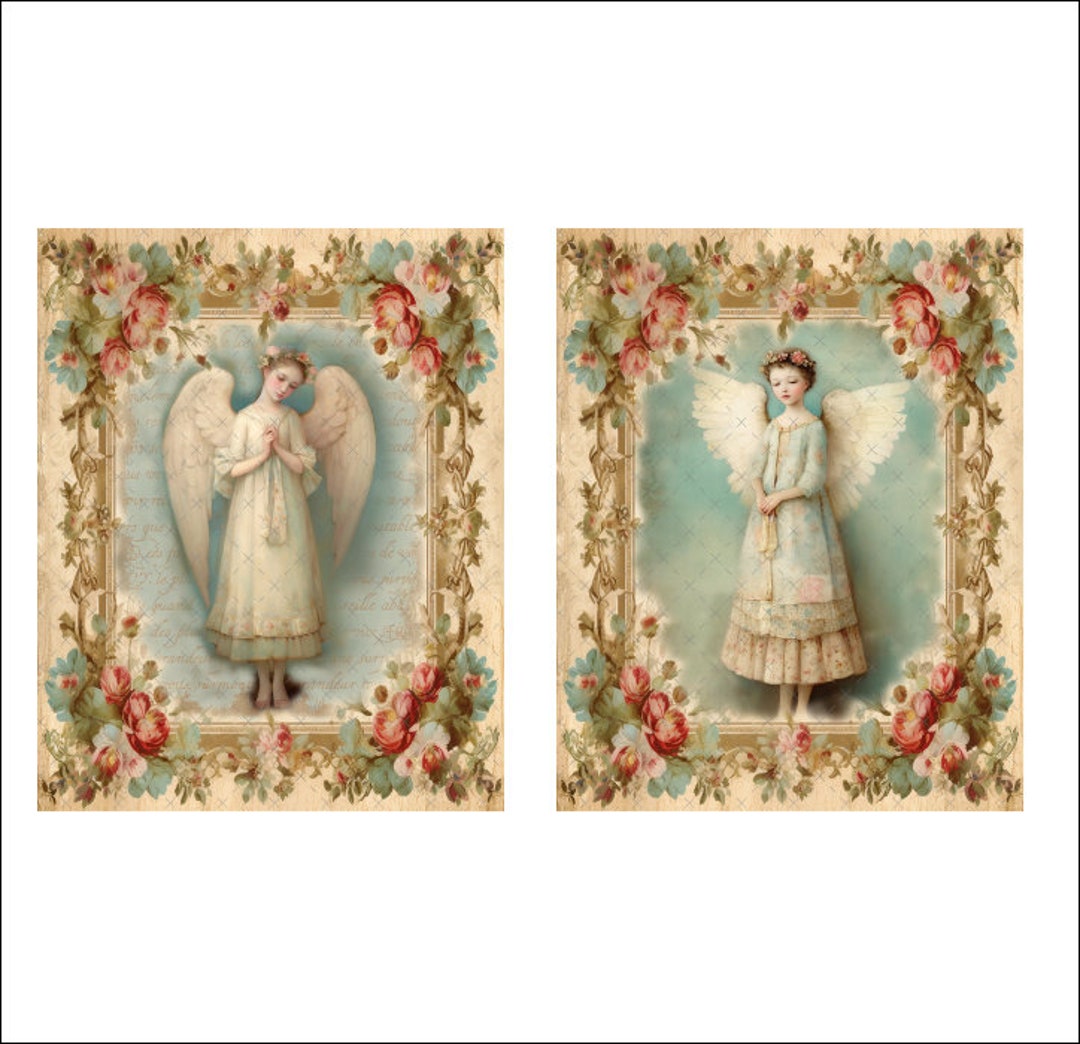 DIGITAL ART, 8 X 10 French Angel Downloads, Angel Printable Art ...