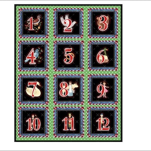 DIGITAL PRINT, 11X14 Print, Twelve Days of Christmas  Digital, Christmas Download, Mockingbird Florals, 12-Days of Christmas Digital Art