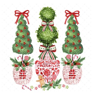 DIGITAL ART, Christmas Download, Topiary Digital, Mockingbird Florals, Holiday Art, Grandmillennial, Preppy, Chinoiserie Christmas Topiary