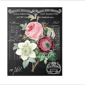DIGITAL ART, Downloadable Prints, Vintage Rose Art, Printable Art, Mockingbird Florals, 8X10 Digital Art, Digital Signage for Wreaths