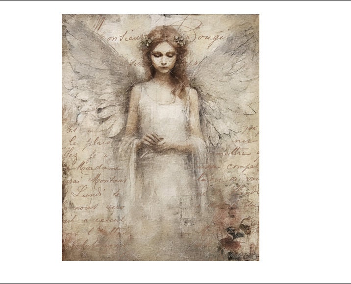 DIGITAL ART, 8 X 10 French Angel Download, Shabby Chic Angel Digital ...