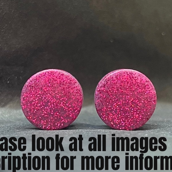 magenta glitter plug earrings holiday gift for her, for him, sparkly berry colour ear gauges, custom handmade silicone plugs, 20mm, 22mm