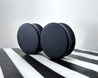 squishy or firm Black Silicone Plug Gauges: Custom Handmade Jewelry
