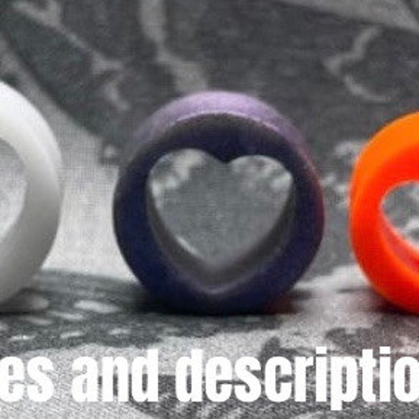 Cute handmade silicone heart ear tunnel plugs, alternative Valentine’s Day gift for her, for him, for wedding, body jewelry gauges for women