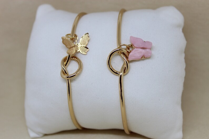 2pcs Cuff Butterfly Charm Knot Bracelet