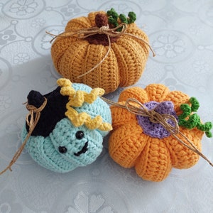 Set of three, crochet pumpkins, Farmhouse pumpkins, rustic pumpkins, pumpkin decor, holiday decorations, fall decor, Mother's Day gifts