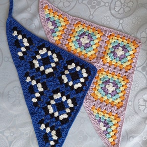 Colorful Crochet Bandana Headband – Retro Hair Scarf, Boho Hair Accessory – Perfect for Festivals & Casual Wear