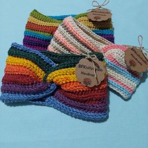 Crochet Cotton Stirnband, Ohrenwärmer Frauen, Teenager, Multicolor, häkeln Stirnband, Frühling Stirnband, Sommer Stirnband, Erwachsene, Muttertag Geschenke
