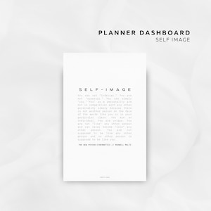 Self Image Printable Planner Dashboard | Minimal Planner Dashboard | Dashboard Printable | Digital Download
