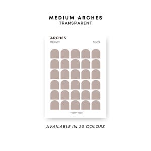 MEDIUM Arch Stickers | Transparent | Minimal Sticker Sheets | Functional Planner Stickers | Minimal Planner Stickers