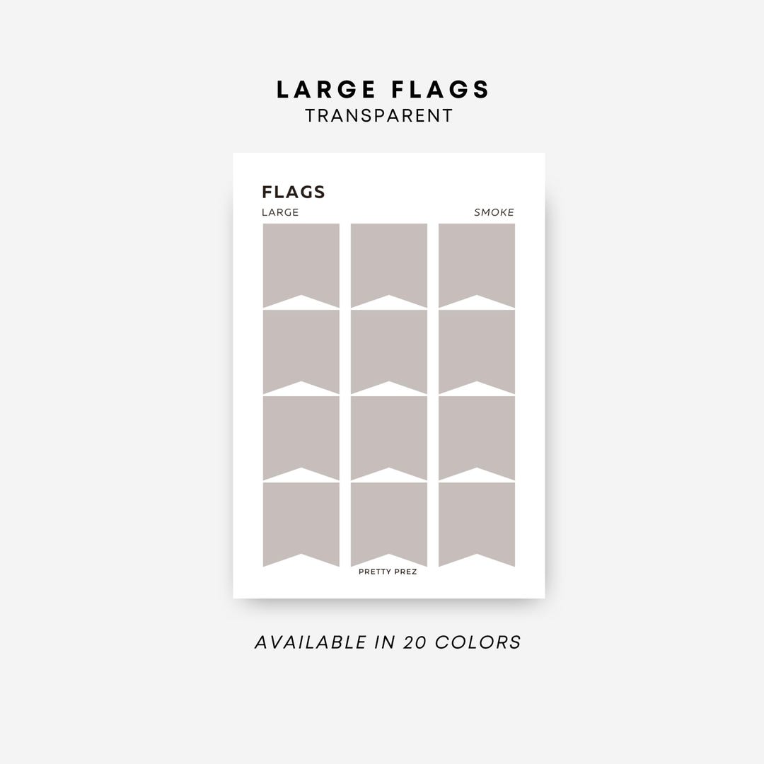 LARGE Flag Stickers | Transparent | Minimal Sticker Sheets | Functional ...