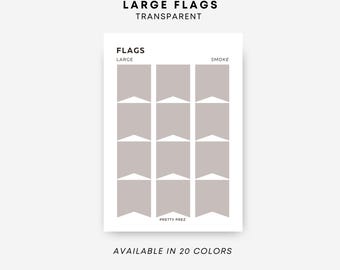 LARGE Flag Stickers | Transparent | Minimal Sticker Sheets | Functional Planner Stickers | Minimal Planner Stickers